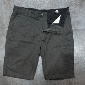Volcom Men's Charcoal Flat Front Shorts